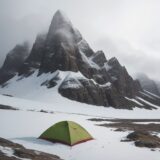 【登山】霧で視界が悪くなった時の歩き方 | 安全な対処法と準備 をイメージした 広角の風景、山 の写真