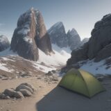 【登山】岩場での緊張感を抑える方法 | 安全に登るための呼吸と意識 をイメージした 広角の風景、山 の写真