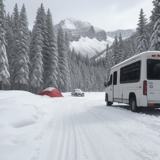 【登山】登山口への行き方 | 車とバスでの移動ルートを解説 をイメージした 冬、雪景色、山、登山道 の写真
