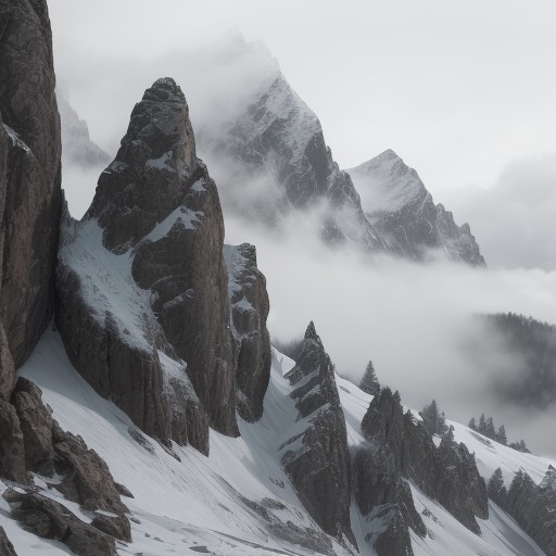 【登山】霧で視界が消えた時の判断 | 回復タイミングの見極め方 をイメージした 山 の写真