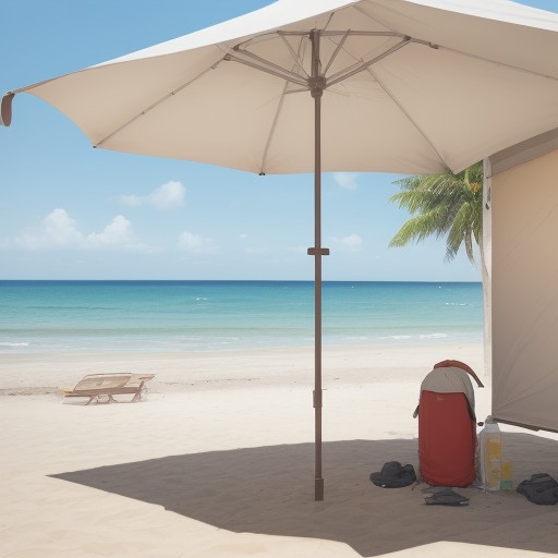 【ビーチパラソル】砂を抜く手順 | 後片付けを簡単にするコツ をイメージした 夏 の写真