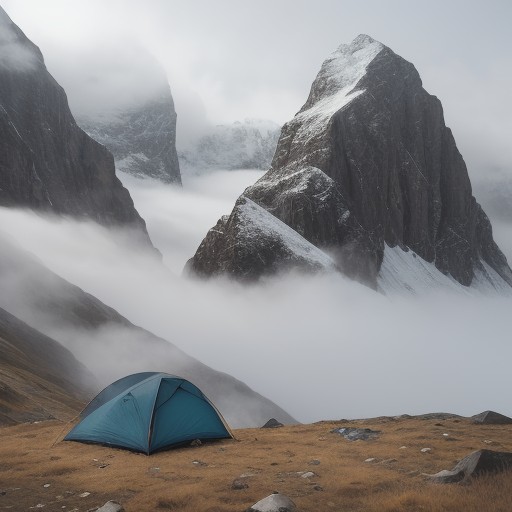 【登山】霧で視界が遮られた時の判断 | 回復のタイミングと対処法 をイメージした 山 の写真