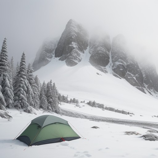 【登山】霧で視界が制限される山道 | 安全に歩くための注意点 をイメージした 山、冬 の写真
