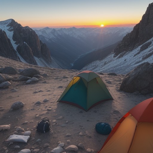 【登山】早出早着を徹底する理由 | 山行の安全を守るスケジュール管理 をイメージした 山、夕日 の写真