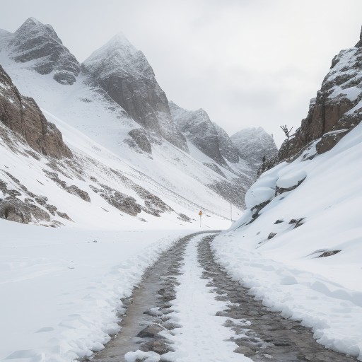 【登山】氷化した道の歩き方 | 滑り止めと装備の選び方 をイメージした 冬、雪景色、山、冬、山 の写真