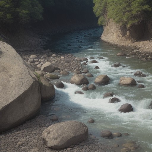 【川釣り】流れの巻き込みが起きる場所 | 危険なポイントと回避策 をイメージした 川 の写真