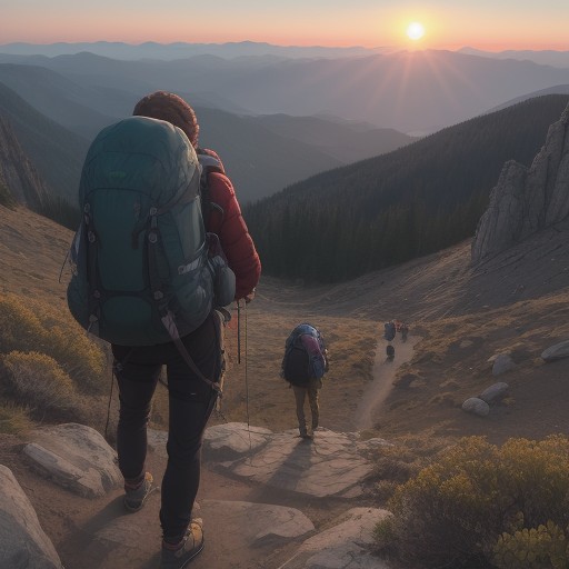 【登山】安全に下山する時間 | 山行計画の立て方と判断基準 をイメージした 夕日、朝日、ハイキング の写真