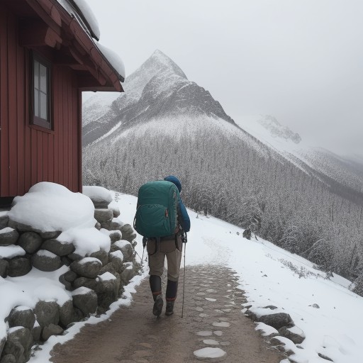 【登山】霊峰の参拝ルート | 山頂までの道のりと歩き方 をイメージした 雪景色、山、ハイキング の写真