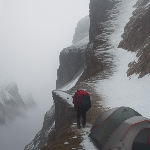 【登山】霧が出たときの停滞判断 | 下山のタイミングと注意点 をイメージした 山 の写真