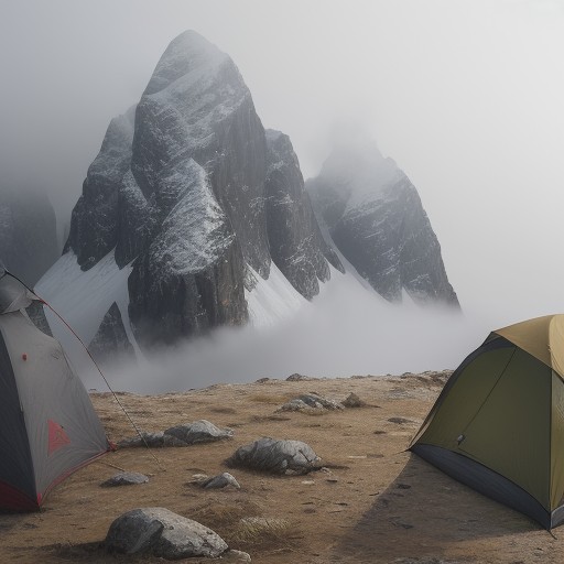 【登山】霧で視界が消えた時の判断 | 回復タイミングの見極め方 をイメージした 山 の写真
