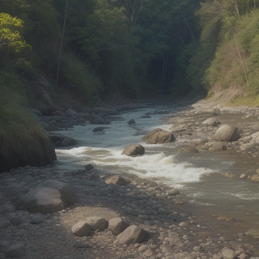 【川釣り】流れの巻き込みがある場所 | 危険箇所の見分け方 をイメージした 川 の写真