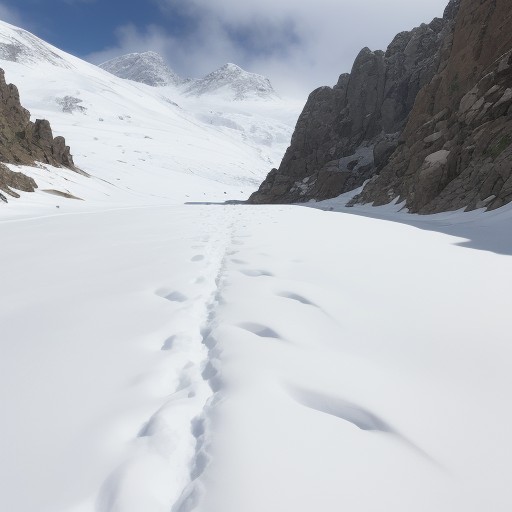 【雪渓】登山の歩き方 | 安全な道具と足運びのコツ をイメージした 春、夏、雪景色、山 の写真