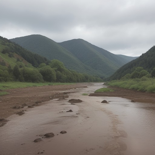 【川の増水】濁りが引くタイミング | 釣行を計画する判断基準 をイメージした 川、川 の写真