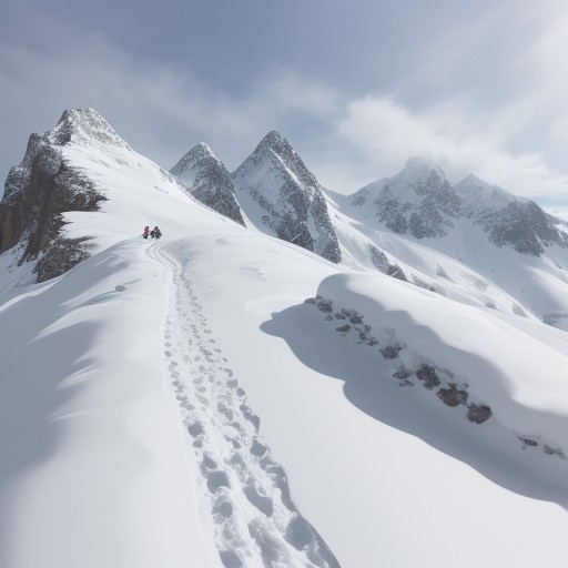 【雪崩】回避ルートの選び方 | 冬山登山の安全な歩き方 をイメージした 冬、雪景色、山、冬、雪景色、稜線 の写真