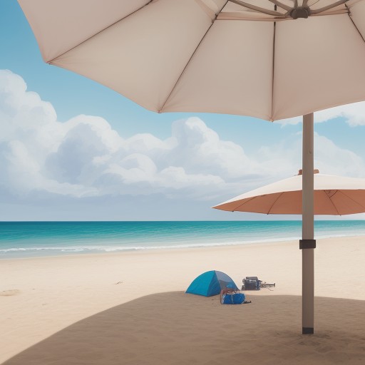 【ビーチパラソル】砂を抜く手順 | 後片付けを簡単にするコツ をイメージした 夏 の写真