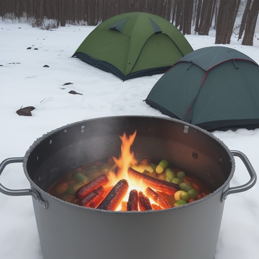 【ソロキャンプ】野営で役立つ簡単レシピ | 少ない道具で作る料理集 をイメージした 冬 の写真
