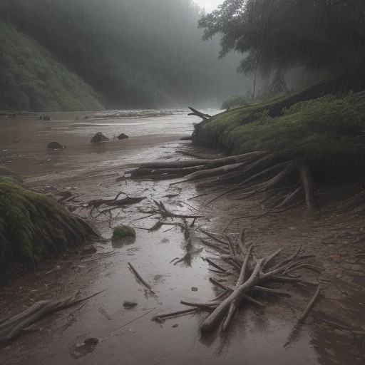 【増水】川の流木がもたらす危険 | 注意したいポイントと対策 をイメージした 川 の写真