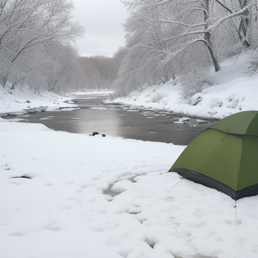 【低水温】川の魚への影響 | 冬の釣行で気をつけるポイント をイメージした 冬、雪景色、川 の写真