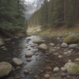 【渓流釣り】魚の追い越し方 | ポイントでの攻め方とコツ をイメージした 広角の風景、山 の写真