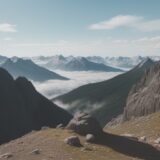 【登山】稜線から雲海を撮る | おすすめの時間帯と方法 をイメージした 広角の風景、山、稜線 の写真