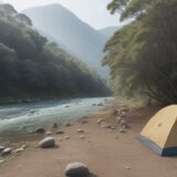 【ヌマチチブ】川での釣り方 | 準備から仕掛けまで をイメージした 広角の風景、川 の写真