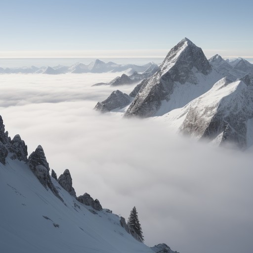 【登山】霧の中での停滞判断 | 安全に下山するための基準 をイメージした 広角の風景、山 の写真