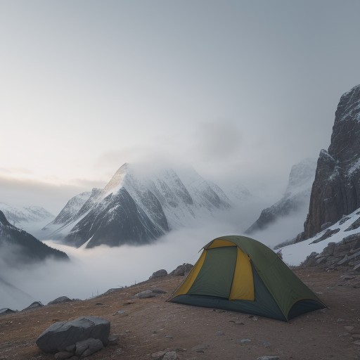 【登山】霧で視界が消えた時の判断 | 回復時間を待つ目安と注意点 をイメージした 広角の風景、山 の写真