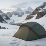 【低体温症】登山の濡れ対策 | 体温を守る服装と装備の選び方 をイメージした 広角の風景、山 の写真