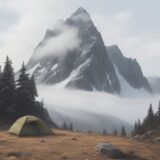 【登山】稜線を歩くときの霧 | 視界を取り戻す方法と注意点 をイメージした 広角の風景、山、稜線 の写真