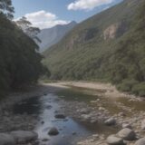 【カワムツ】おすすめの餌の種類 | 川での釣り方と集め方 をイメージした 広角の風景、川 の写真