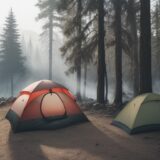 【キャンプ】炭の後始末の方法 | 火種を消して持ち帰る手順 をイメージした 広角の風景 の写真