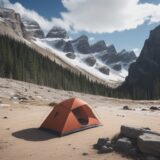 【登山】山腹にある休憩場所 | 景色が見えるベンチで休む時間 をイメージした 広角の風景、山 の写真