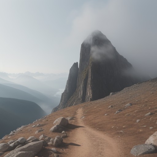 【登山】霧での停滞判断 | 安全に下山するための目安 をイメージした 広角の風景、山 の写真