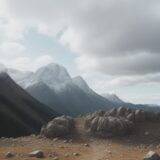 【登山】稜線の雲行きによる判断 | 安全に下山するための目安 をイメージした 広角の風景、山、稜線 の写真
