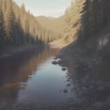 【増水】低気圧による川の変化 | 安全な釣り場の選び方 をイメージした 広角の風景、川 の写真
