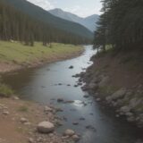 【川釣り】水中障害物を避ける方法 | ポイント選びのコツ をイメージした 広角の風景、川 の写真