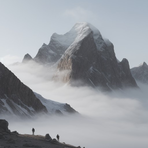 【登山】霧での停滞判断 | 安全な下山のための基準 をイメージした 広角の風景、山 の写真