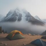 【登山】霧で視界が遮られた時の判断 | 回復の目安と安全な行動法 をイメージした 広角の風景、山 の写真