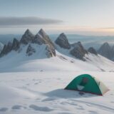 【登山】稜線の遮蔽物がない場所 | 風への対策と装備の選び方 をイメージした 広角の風景、山、稜線 の写真
