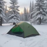 【キャンプバーナー】低温点火の手順 | 冬の屋外で火をつけるコツ をイメージした 広角の風景、冬 の写真