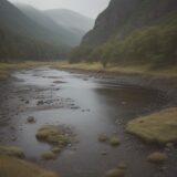 【川釣り】霧雨の中での体感温度 | 装備と対策について をイメージした 広角の風景、川 の写真