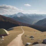【登山】稜線を歩くための準備 | 疲れを減らすストレッチ方法 をイメージした 広角の風景、山、稜線 の写真