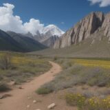 【山菜採取】標高別の採集タイミング | 春の山の歩き方 をイメージした 広角の風景、山、ハイキング、春 の写真