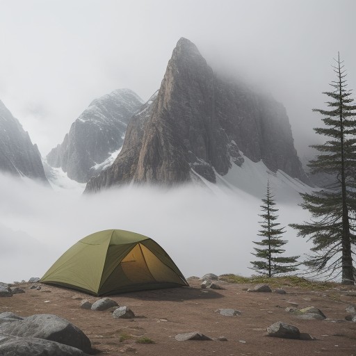 【登山】霧で遮られた視界 | 回復までの待ち時間と判断基準 をイメージした 広角の風景、山 の写真
