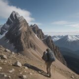 【登山】稜線の歩き方 | 停滞時間を短くして効率的に進む方法 をイメージした 広角の風景、山、稜線 の写真