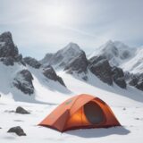 【登山】稜線の霜への備え | 冬山での装備と注意点 をイメージした 広角の風景、山、稜線、山、冬 の写真