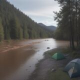 【川の増水】逃げ道の確認方法 | 安全な避難ルートの選び方 をイメージした 広角の風景、川 の写真