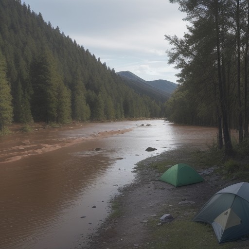 【川の増水】逃げ道の確認方法 | 安全な避難ルートの選び方 をイメージした 広角の風景、川 の写真