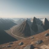 【登山】稜線の歩行時間を出す | 停滞時間の計算方法 をイメージした 広角の風景、山、稜線 の写真