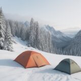 【冬山】霜上がりの登山ルート | おすすめの時期と準備 をイメージした 広角の風景、山、冬 の写真